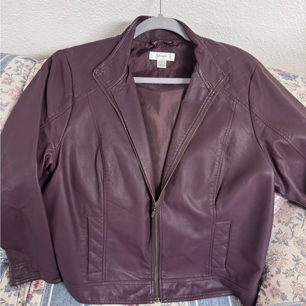 CJ Banks Deep Purple (imitation ) Leather Jacket